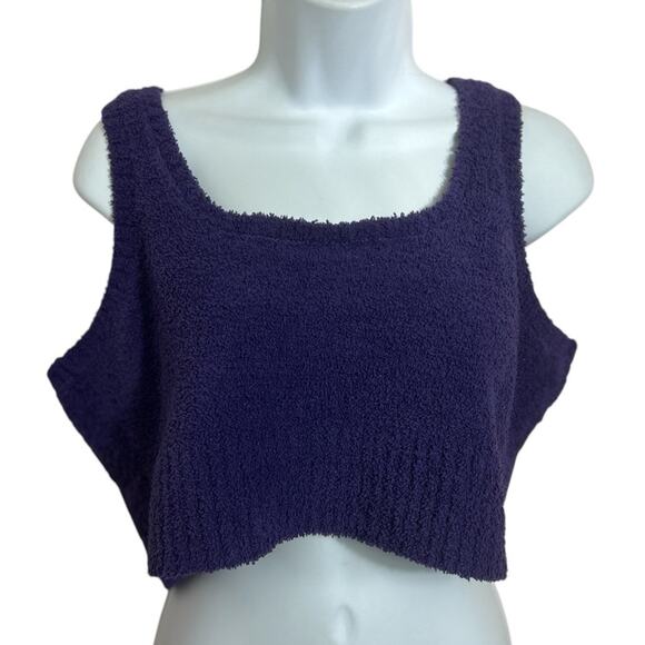 Daily Practice by Anthropologie Snuggle Purple Cropped Top Size XL Soft Fleece - Picture 8 of 8